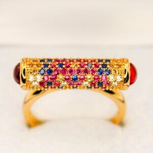 Park Lane Euphoria Ring Micro Pave Set CZs Gold Tone